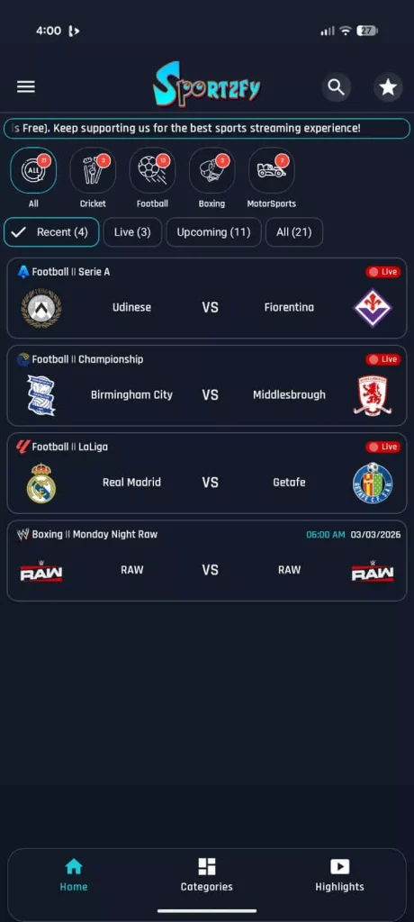 sportzfy live